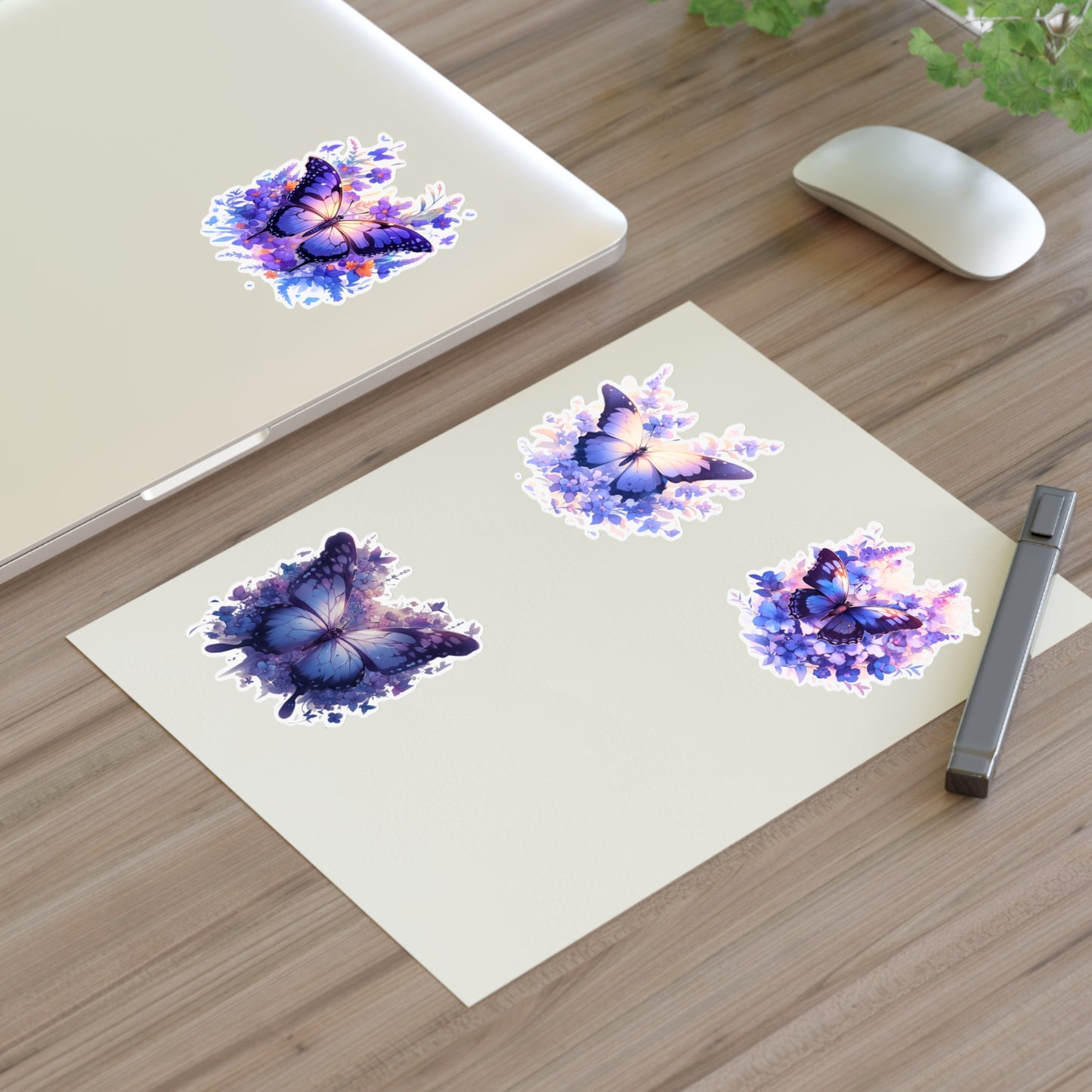 Purple Butterfly -Vibrant & Trendy Sticker Pack - Perfect for Laptops, Water Bottles, and More!