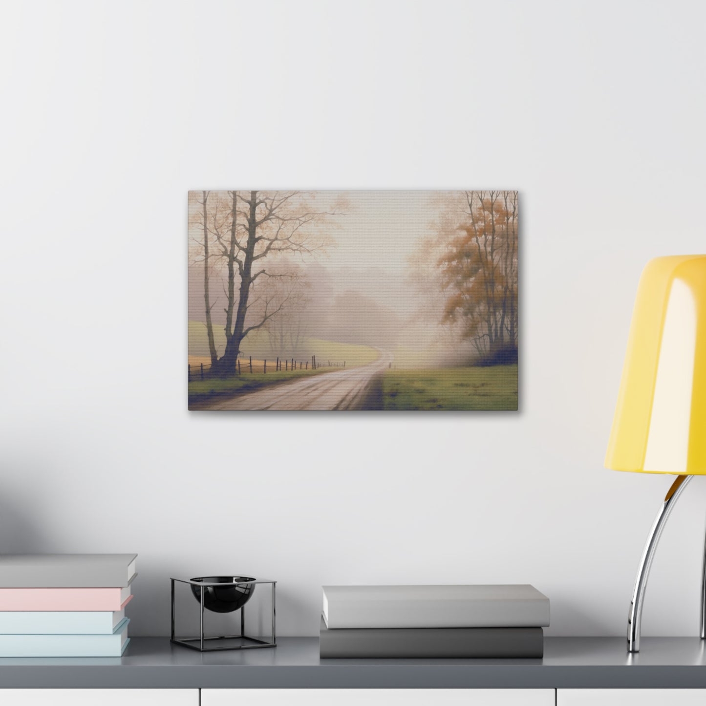 Misty Autumn Morning: Tranquil Landscape Art Inspired by Nature