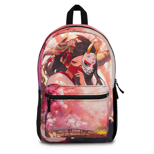 Backpack with Miyuki - Hill beneath Cherry Blossoms - Cute Cartoonish Designs - Honey Core  - Han Dynasty - Trendy Anime-Inspired Bag