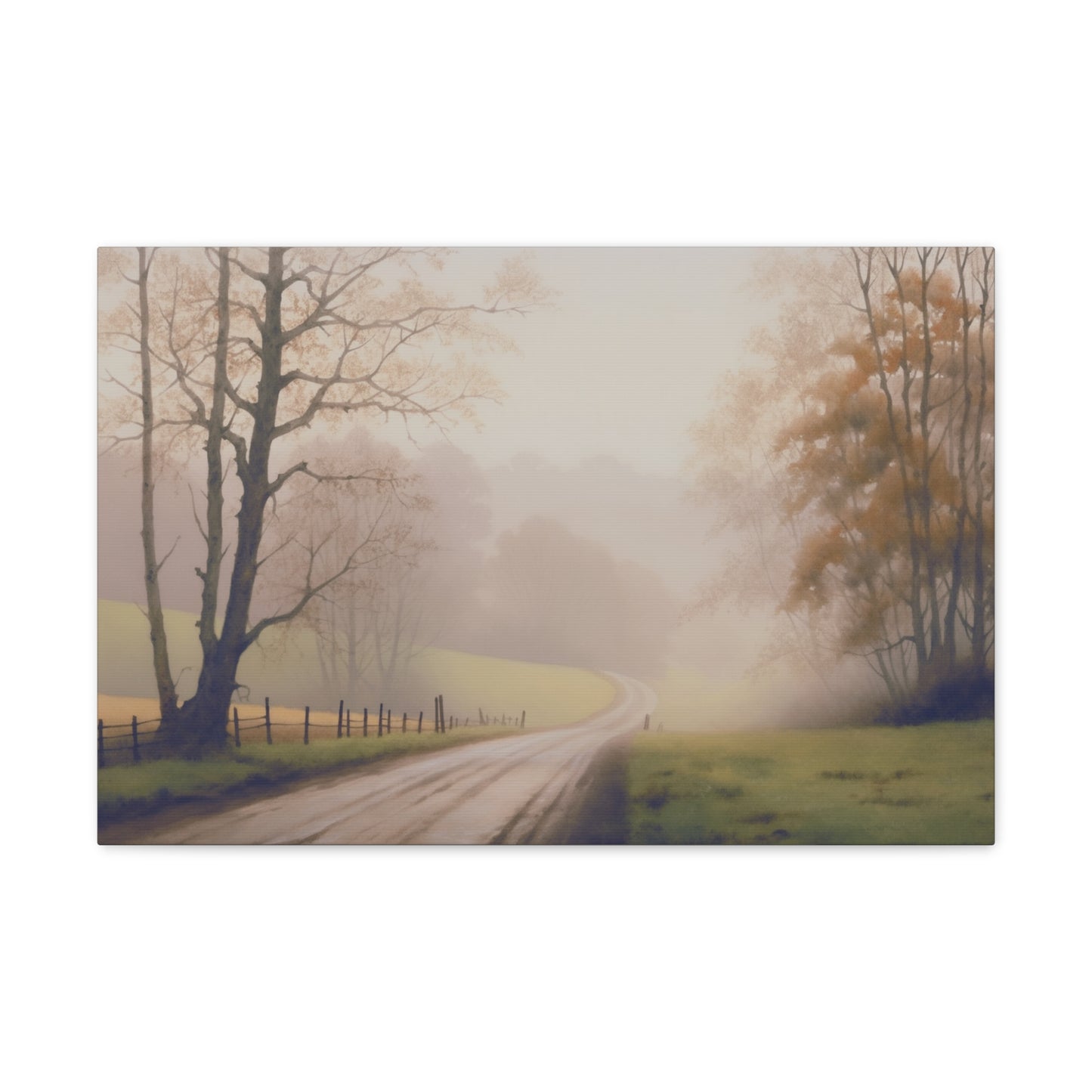 Misty Autumn Morning: Tranquil Landscape Art Inspired by Nature