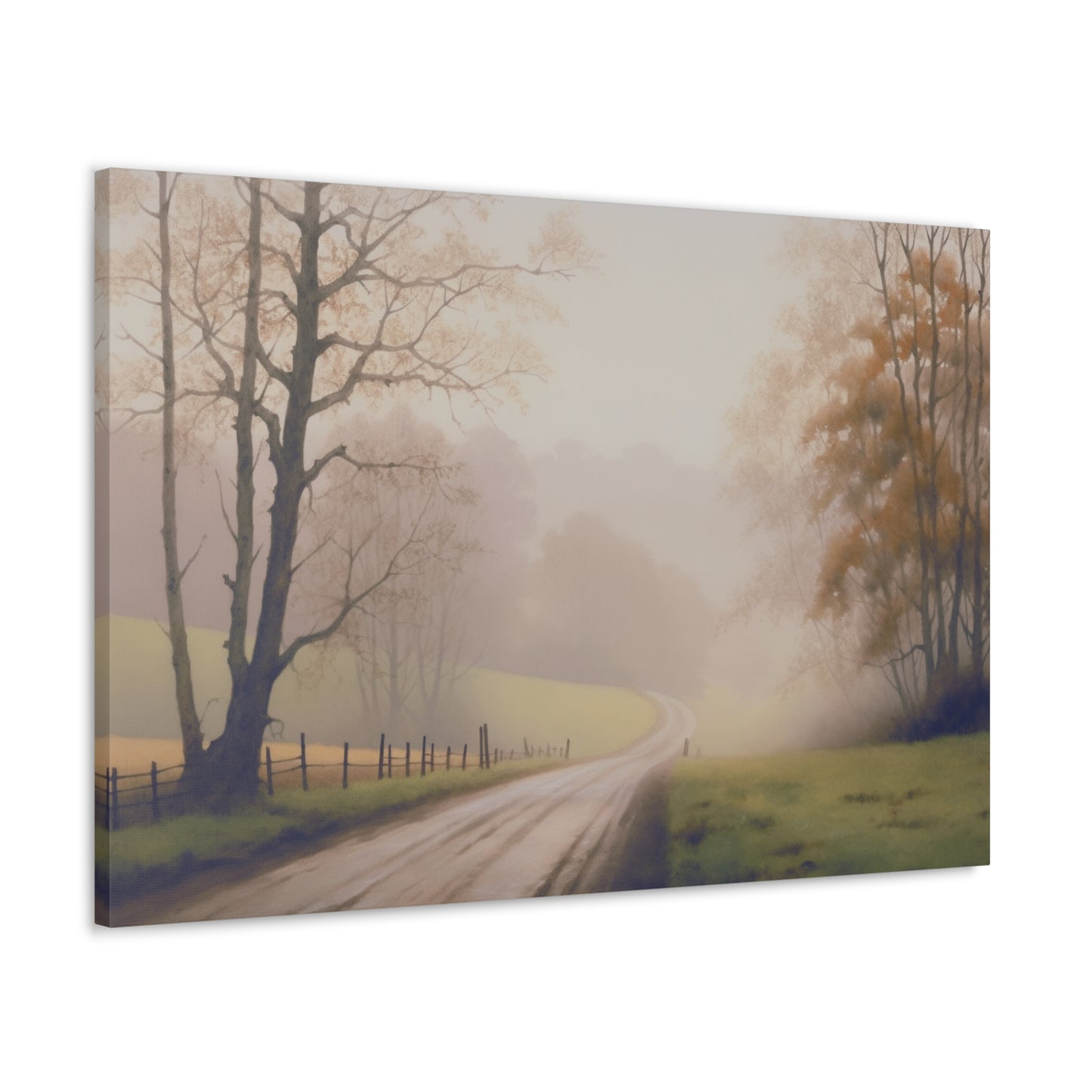 Misty Autumn Morning: Tranquil Landscape Art Inspired by Nature