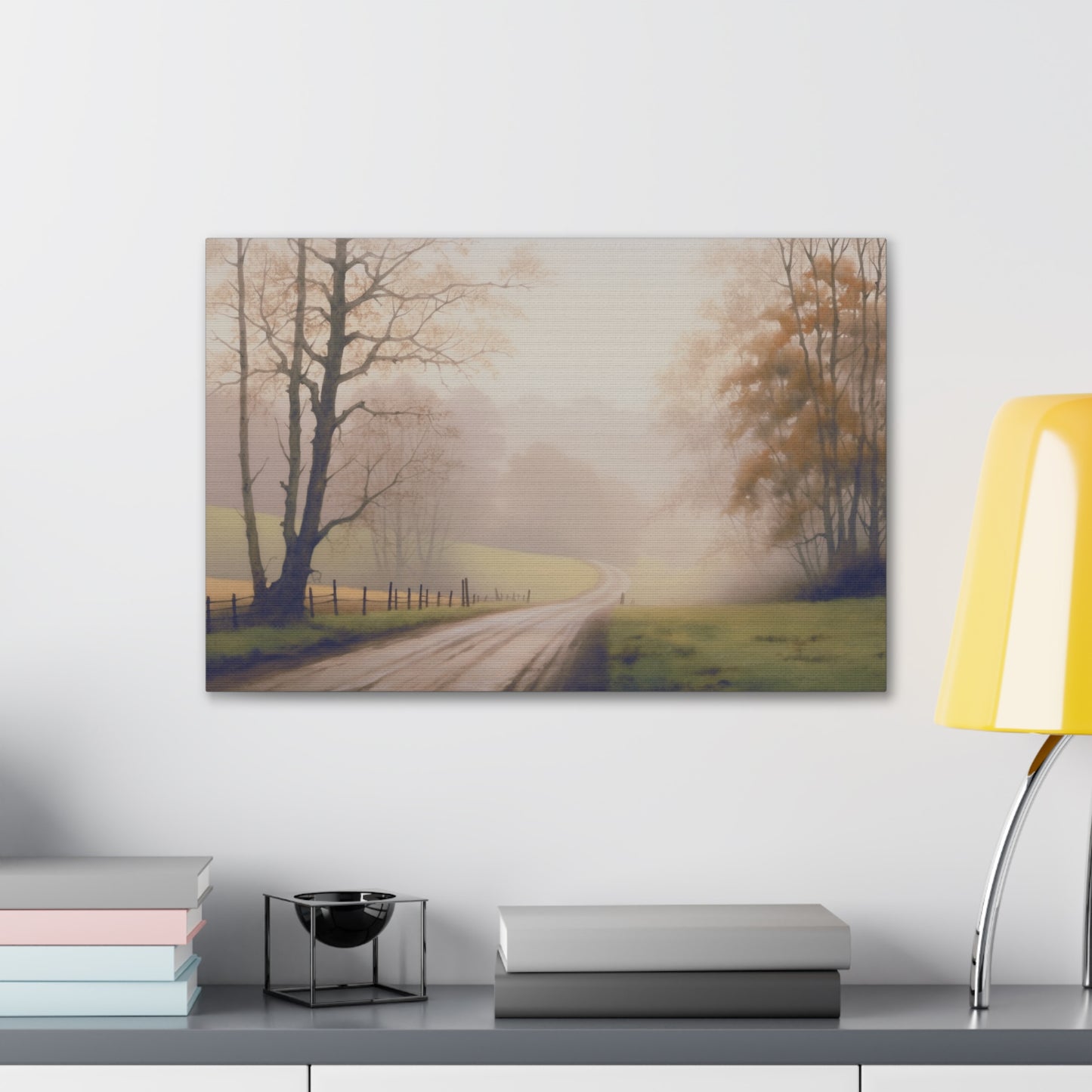 Misty Autumn Morning: Tranquil Landscape Art Inspired by Nature