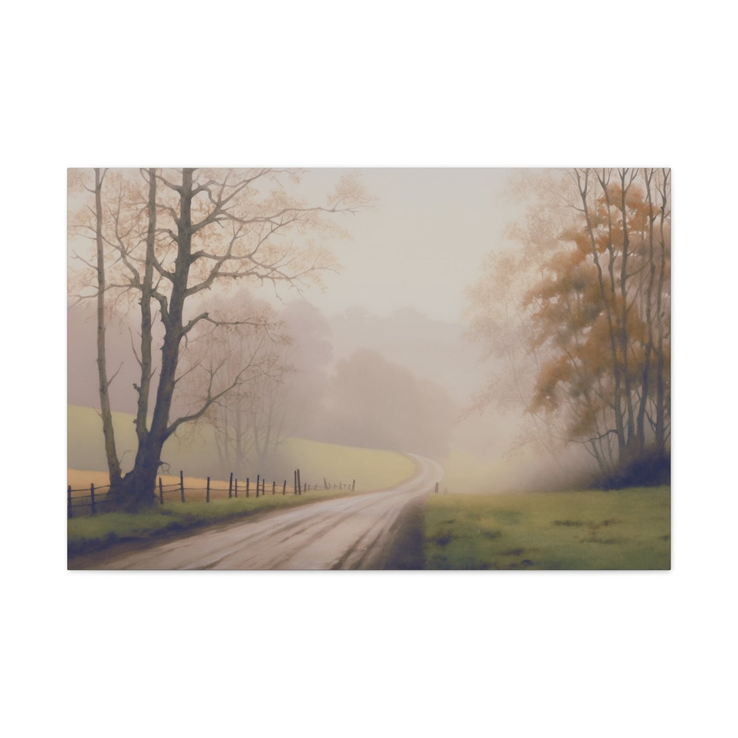 Misty Autumn Morning: Tranquil Landscape Art Inspired by Nature